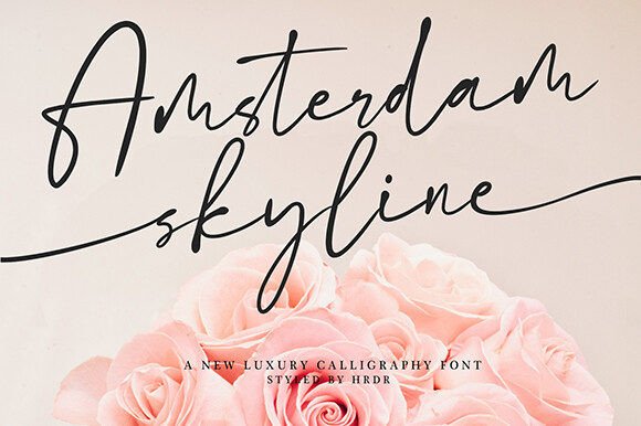 Amsterdam Skyline: A Modern Calligraphy Font for Heartfelt Brand Identities