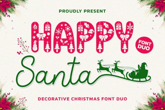 Happy Santa Duo: A Festive Font for Editorial Design and Publication Branding